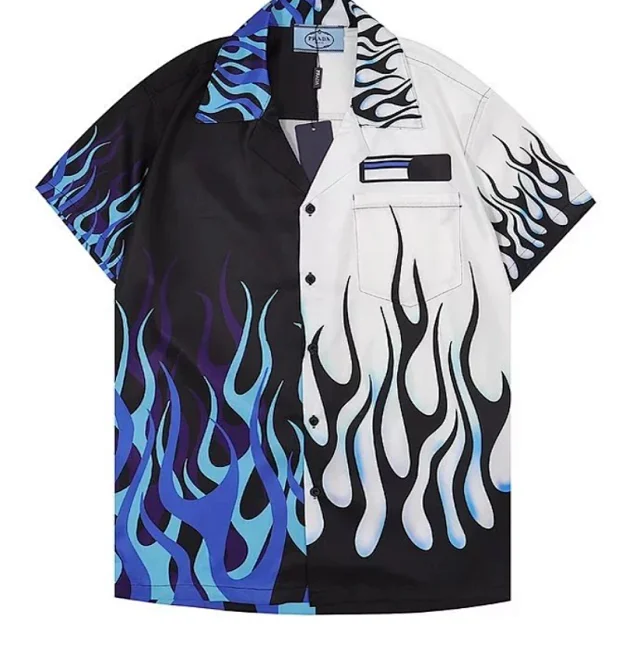 Prada Shirts MX 60 short-sleeve camp-collar graphic shirt product detail image 13