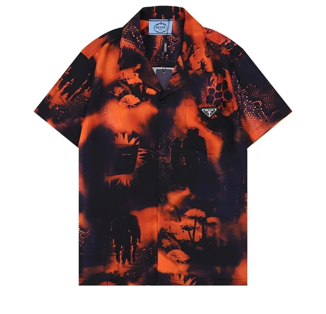 Prada Shirts MX 60 short-sleeve camp-collar graphic shirt product detail image 14