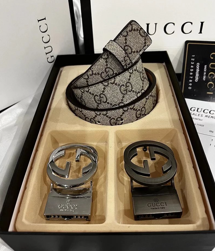 Louis Vuitton Damier Graphite Belt with Gold-Tone LV Buckle - 10