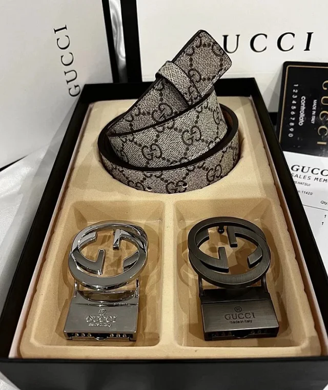 Louis Vuitton Belts LV Initial buckle belt with monogram and checkered patterns product detail image 8