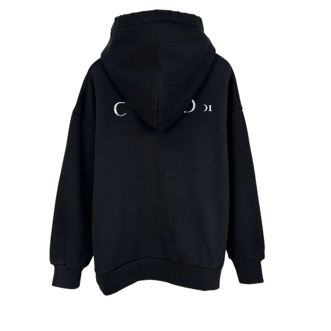 Dior Men's Distressed Black Hoodie - 3