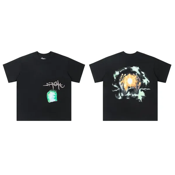Stüssy Portal Graphic Black T-Shirt - 1