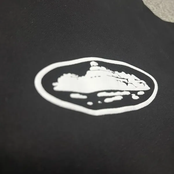 Design Oval Logo Zip-Up Hoodie Black - 23