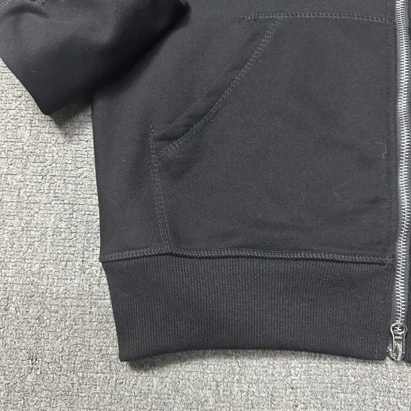 Design Oval Logo Zip-Up Hoodie Black - 21