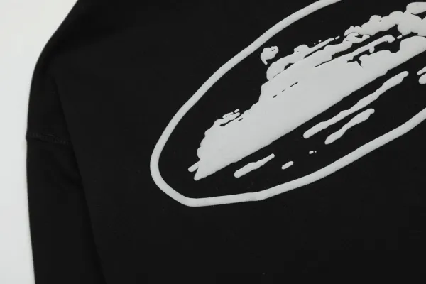 Design Oval Logo Zip-Up Hoodie Black - 24
