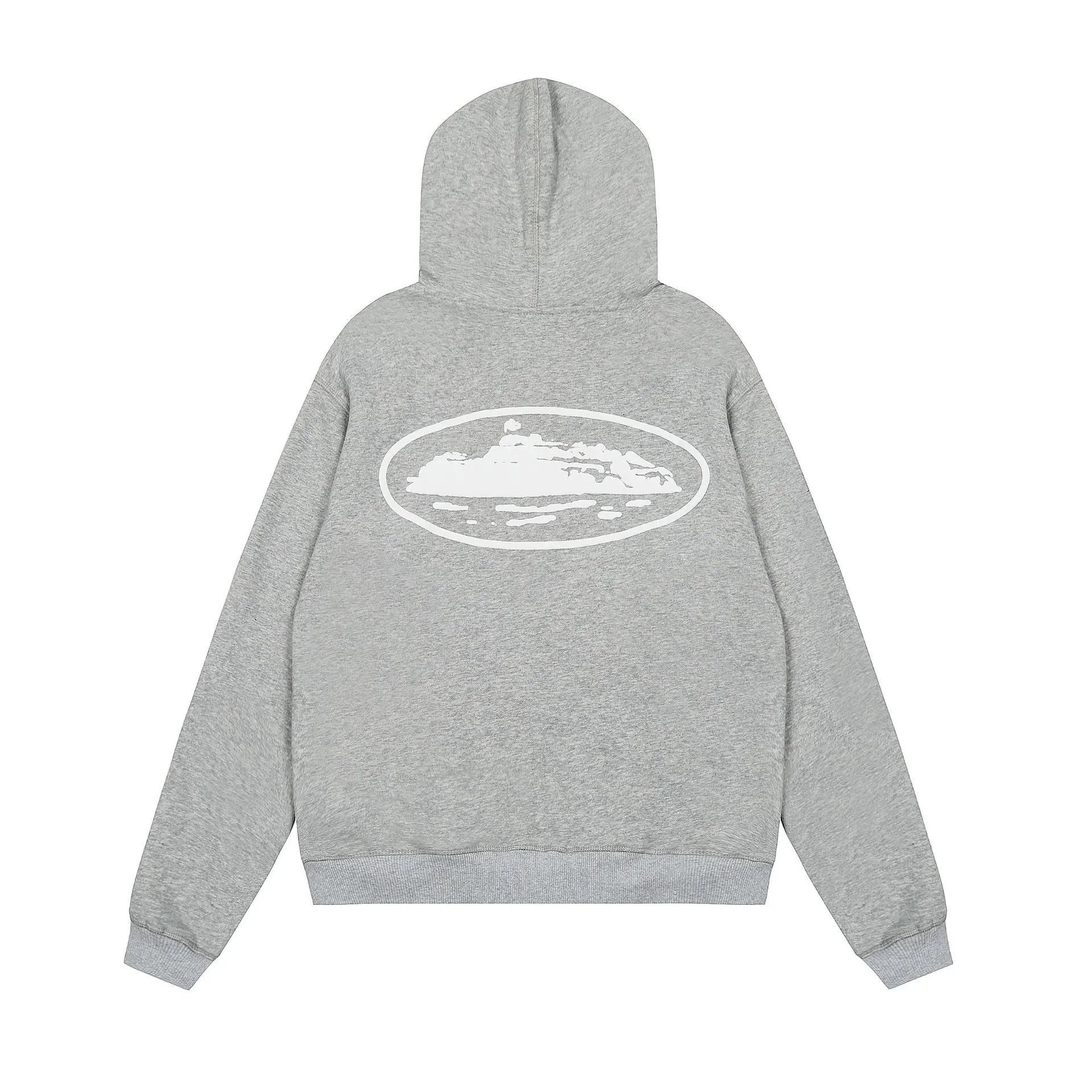 Design Oval Logo Zip-Up Hoodie Black - 30
