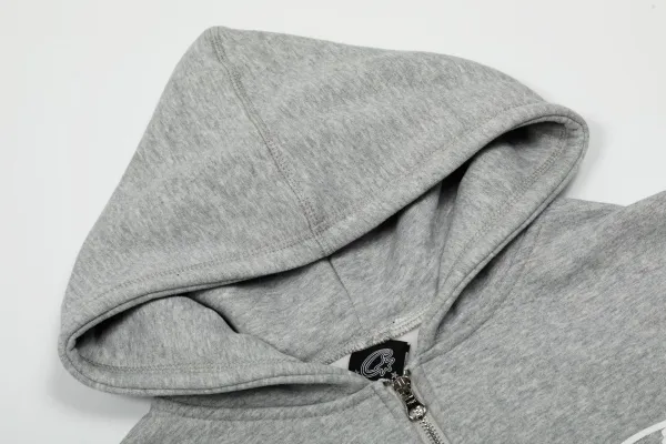 Design Oval Logo Zip-Up Hoodie Black - 31