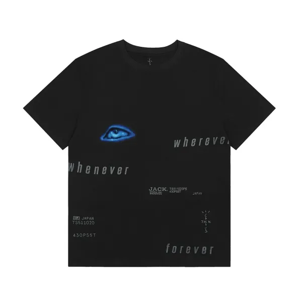 Travis Scott x Cactus Jack 'Whenever Forever' Blue Eye Black T-Shirt - 1