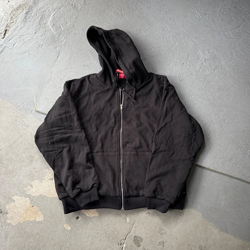 Embroidered Cardigan Hoodie / Black
