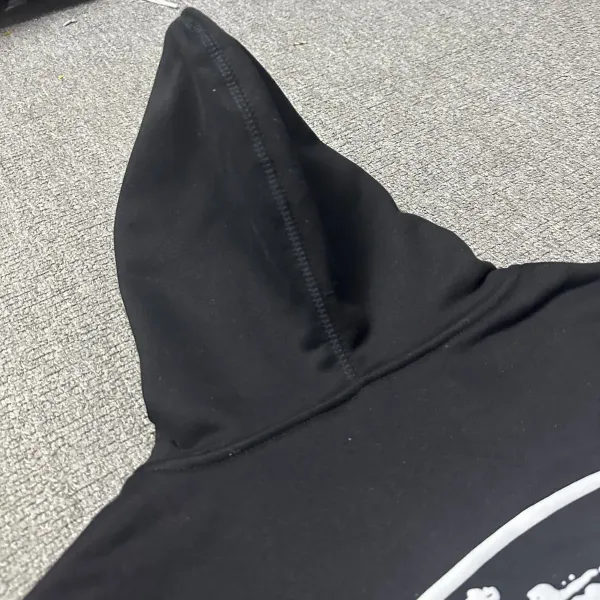 Design Oval Logo Zip-Up Hoodie Black - 16