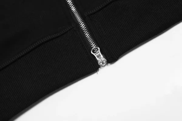 Design Oval Logo Zip-Up Hoodie Black - 14