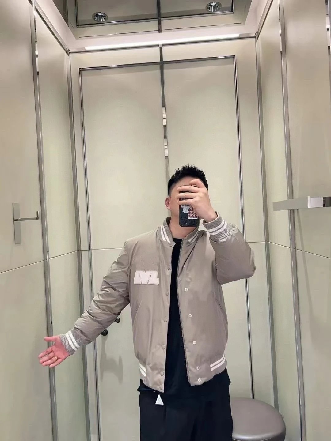 Moncler Genius M Letter Varsity Jacket Black - 10