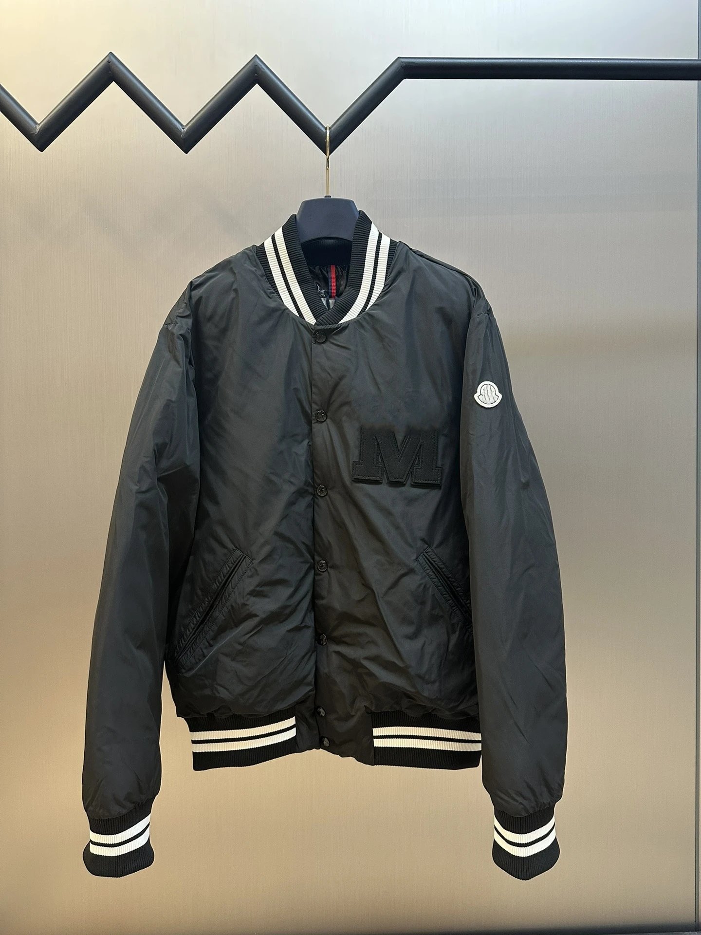 Moncler Genius M Letter Varsity Jacket Black - 8
