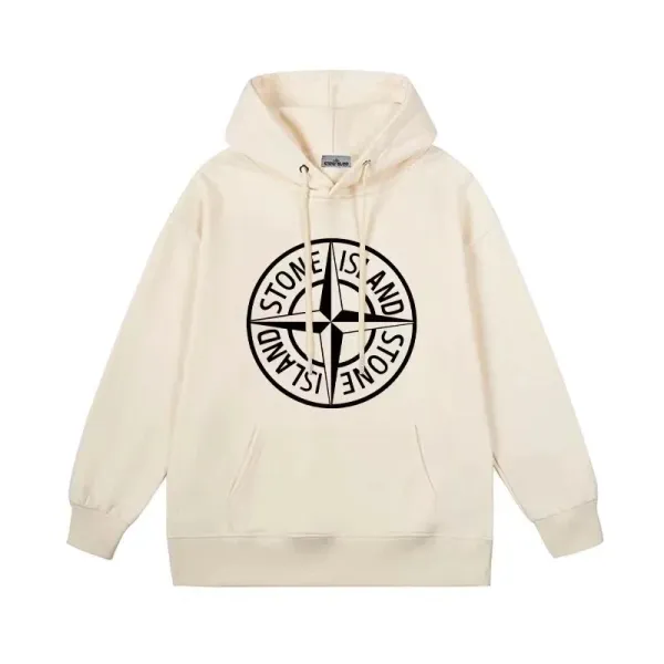 Stone Island Compass Logo Hoodie White - 14