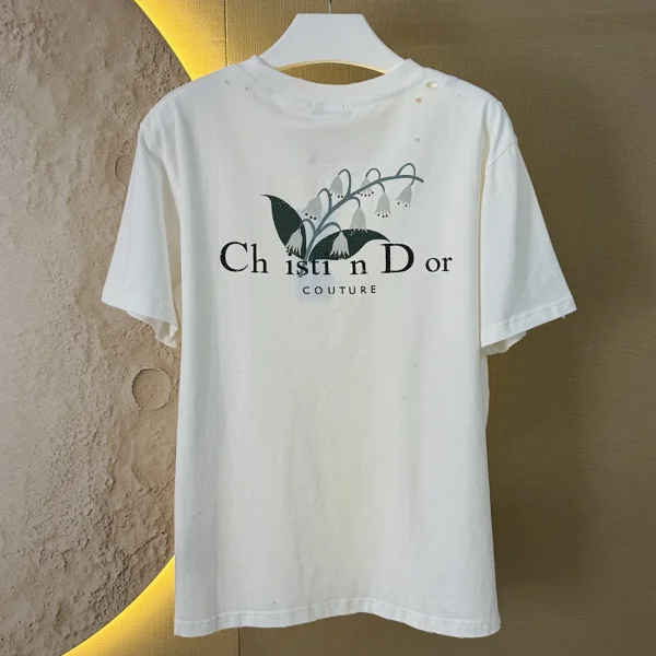CD Lily of the Valley distressed short-sleeved shirt