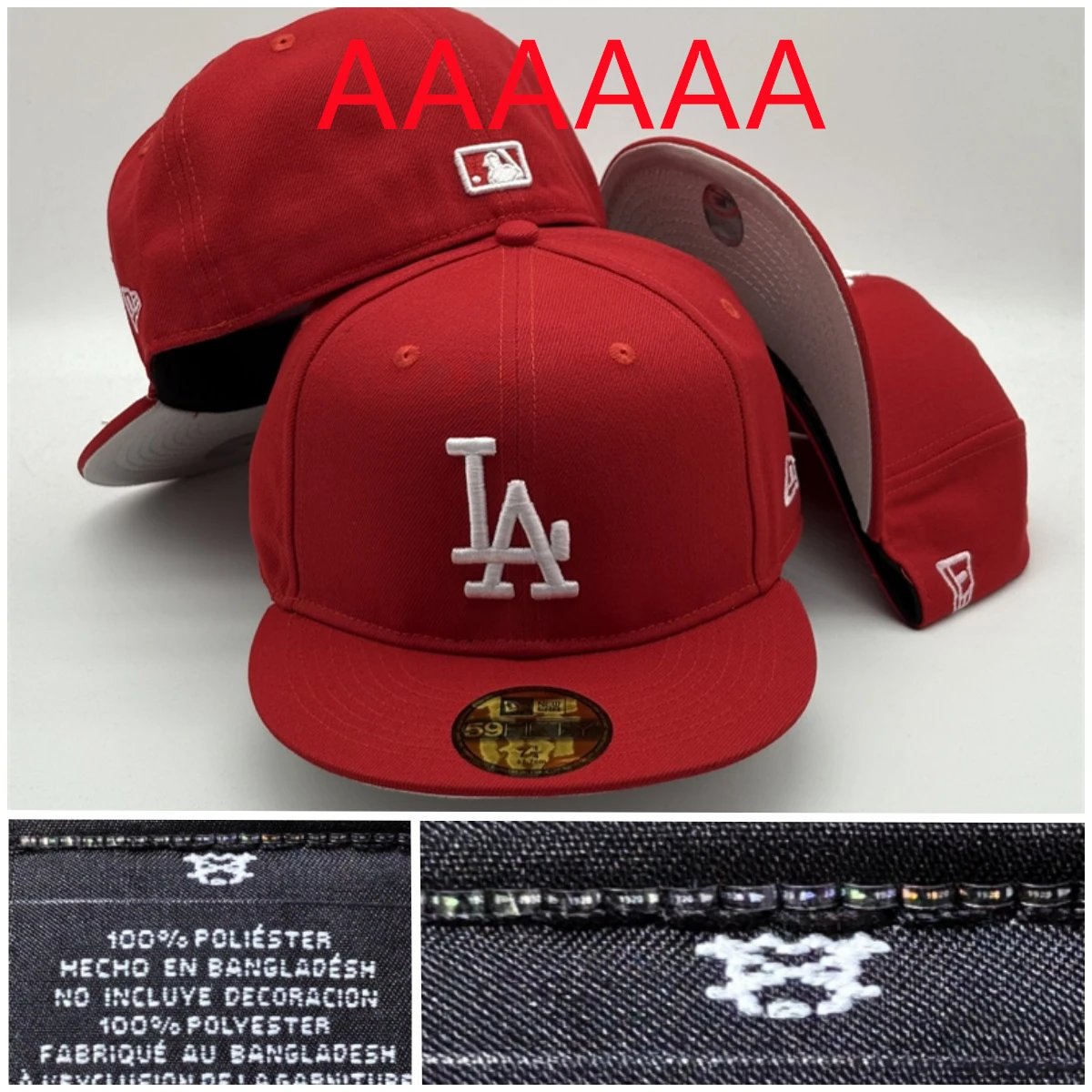 New Era MLB Los Angeles Dodgers LA 59FIFTY Flat Brim Full Coverage Baseball Cap - rep New Era