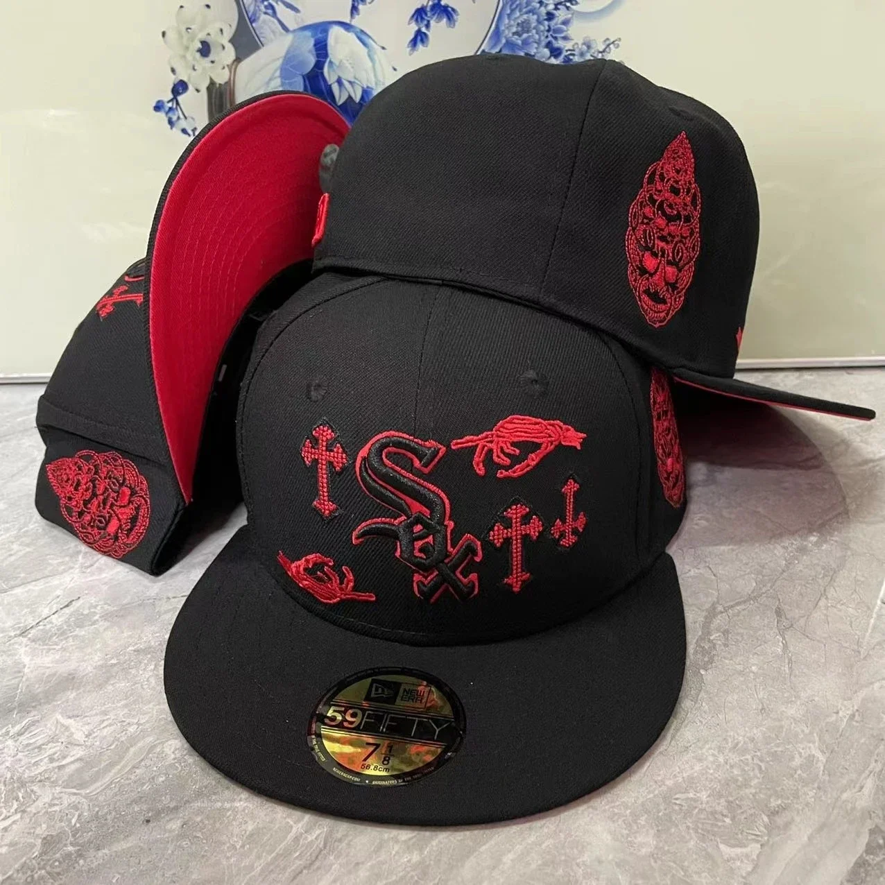 New Era Chicago White Socks Dark Cross Ghost 59FIFTY Flat Brim Full Cap