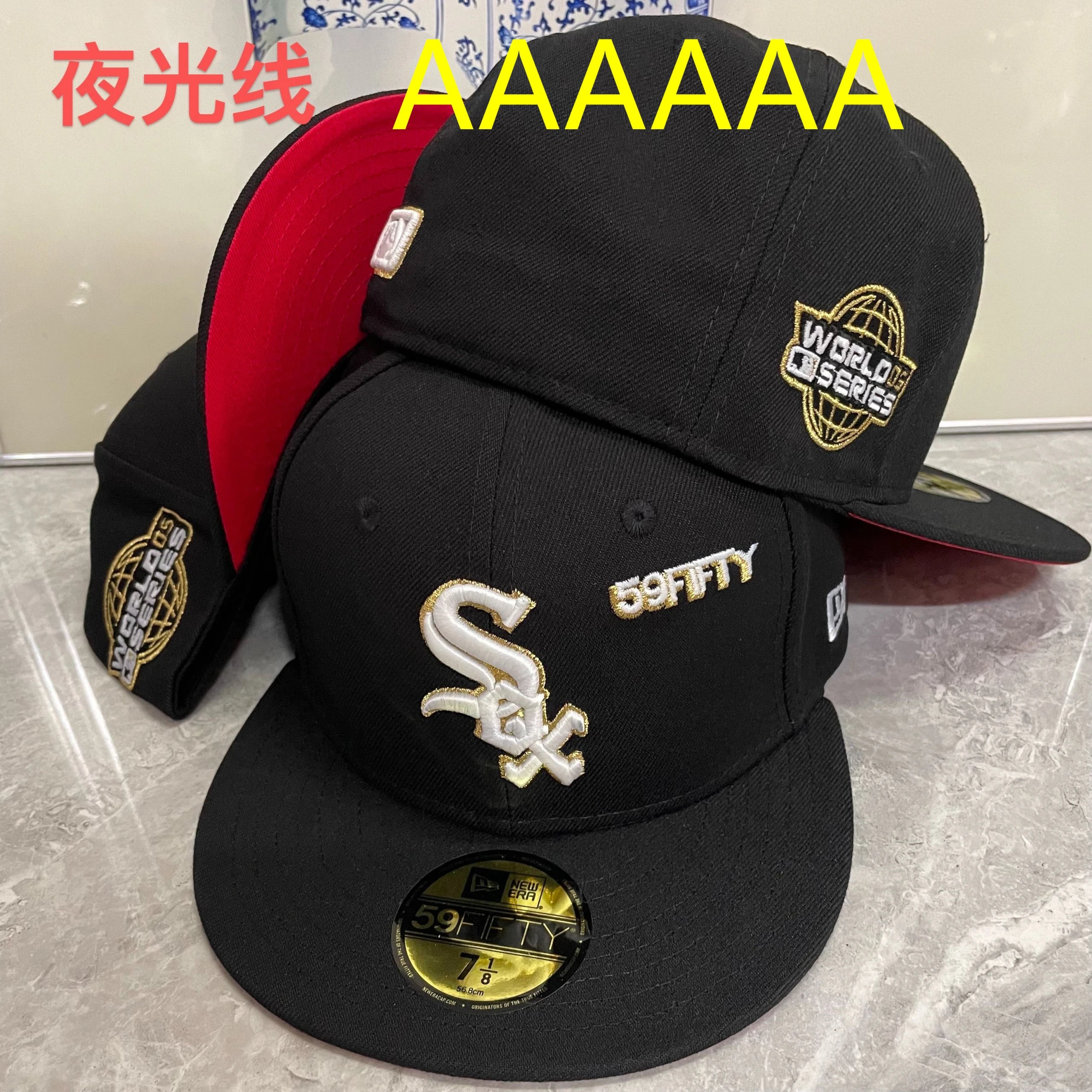 New Era Chicago White Socks World Series Glow-in-the-Dark Commemorative Edition 59FIFTY Flat Brim Hat - rep New Era
