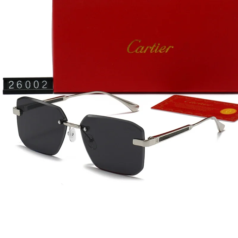 Cartier, 26002 Frameless Square Sunglasses with Thin Temples (Regular Collection)