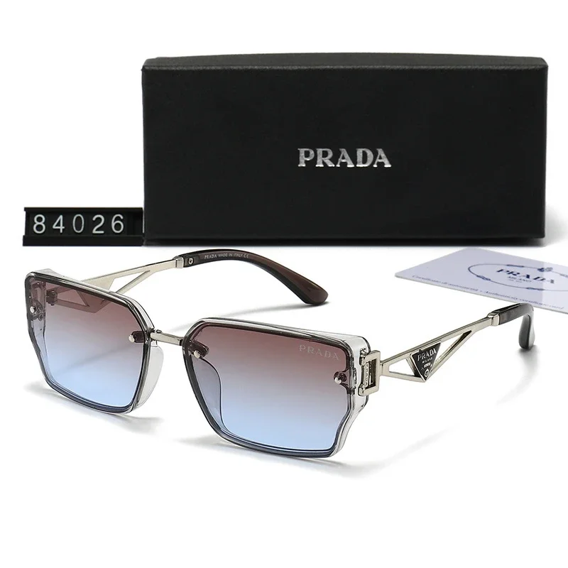 PRADA Gradient Square Sunglasses with Cutout Triangle Logo