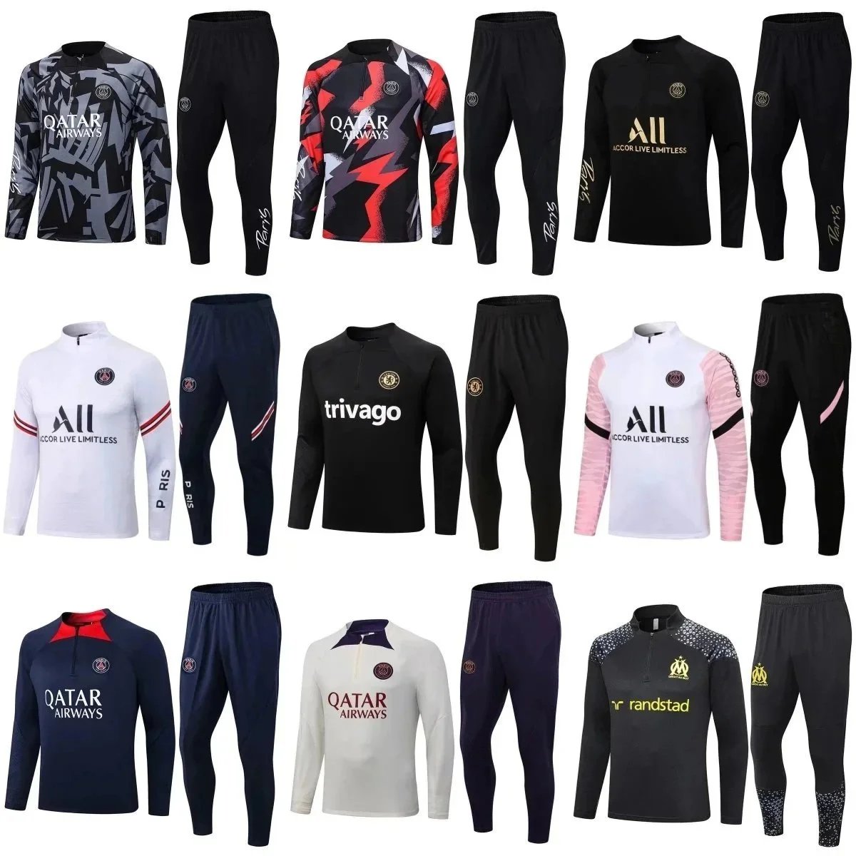 Paris Saint-Germain Black Long Sleeve Tracksuit