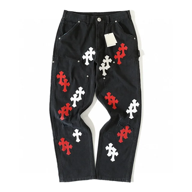 Chrome Hearts Cross Patch Denim Pants