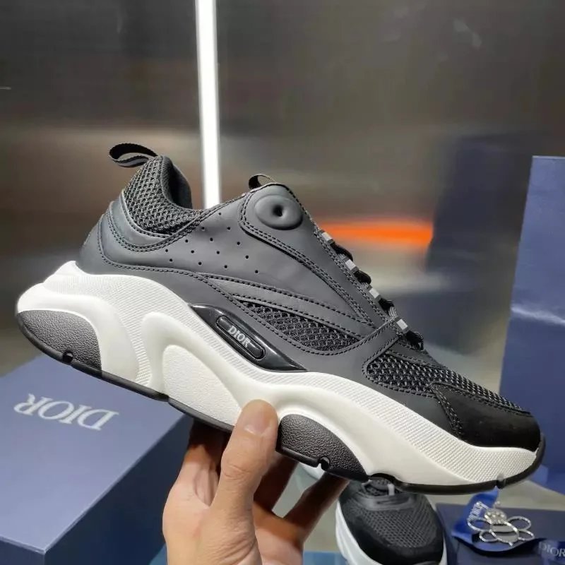 Dior B23 Gray Mesh Chunky Sneakers
