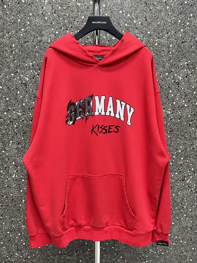 Balenciaga Red Oversized Hoodie