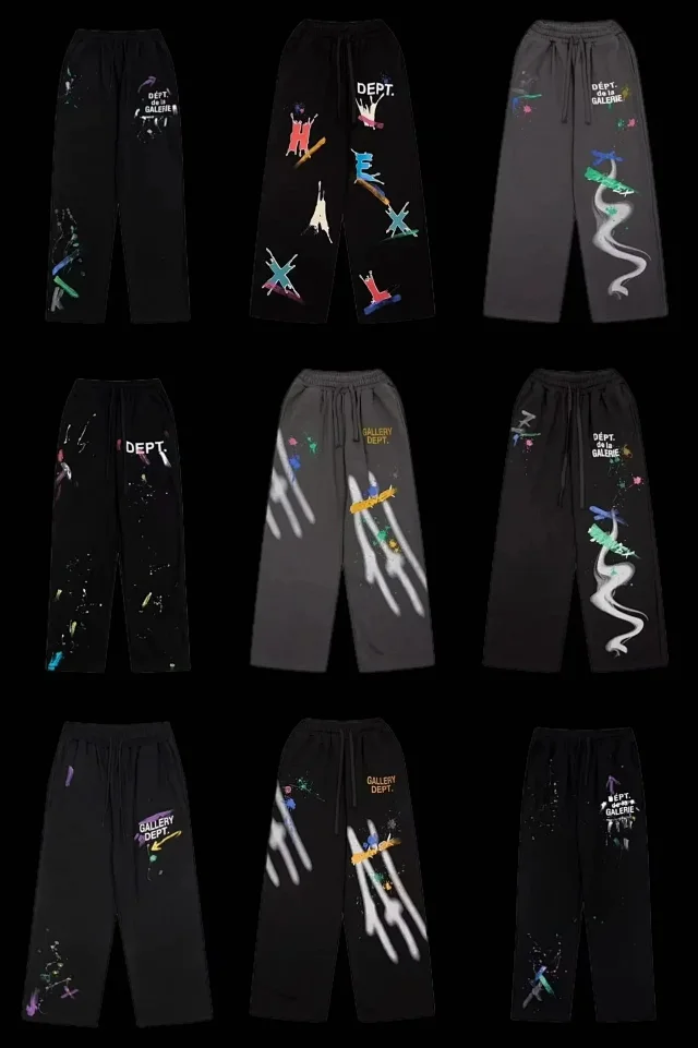 Gallery Dept. Trousers Drawstring with paint-splatter graphics product detail image 1