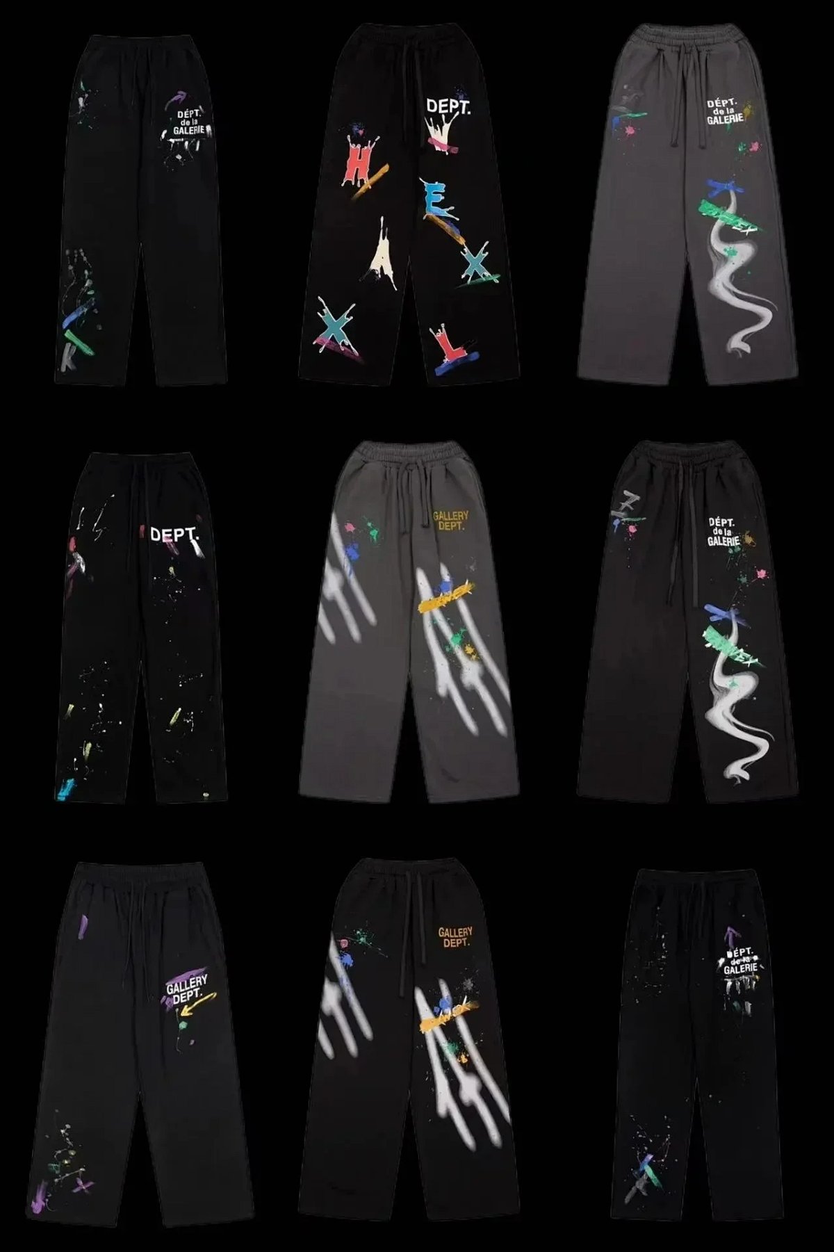 Gallery Dept Paint Splatter Sweatpants Black product detail 2 in Litbuy spreadsheet finds