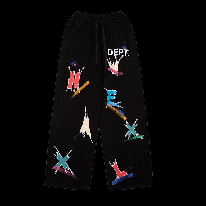 Gallery Dept. Trousers Drawstring with paint-splatter graphics image 6
