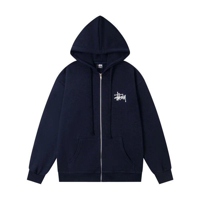 Stussy Hooded Sweatshirt Black White Gray Casual Pullover
