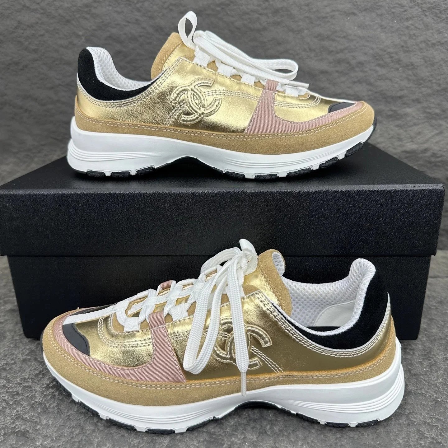 Chanel Gold Sneakers