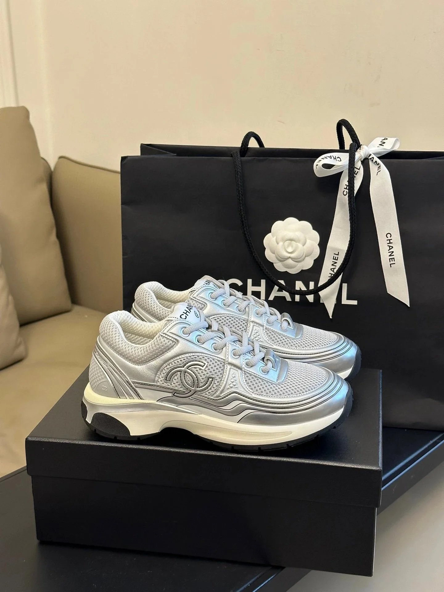 Chanel Silver Sneake