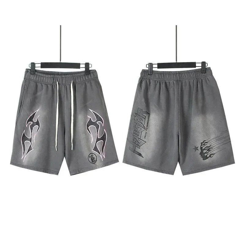 Hellstar Flame Print Drawstring Shorts