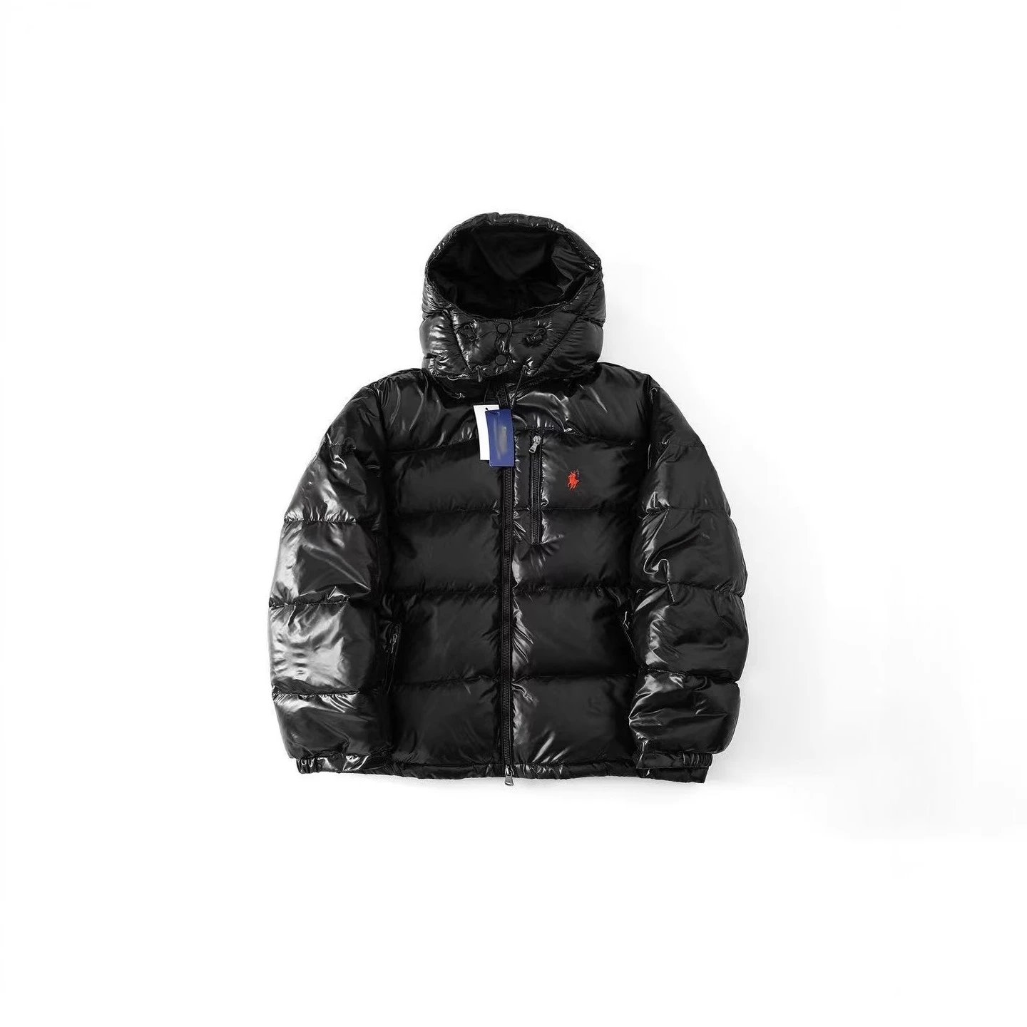 Polo Ralph Lauren Black Puffer Jacket with Red Pony Logo