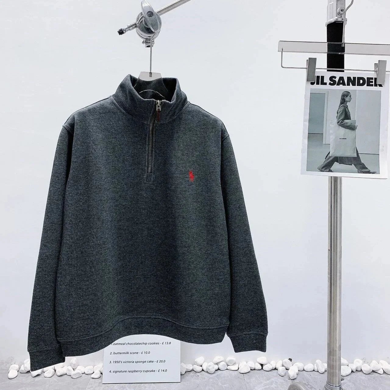 半拉链卫衣深灰色