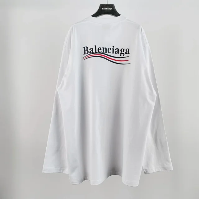 Balenciaga Wave Logo Long Sleeve T-Shirt