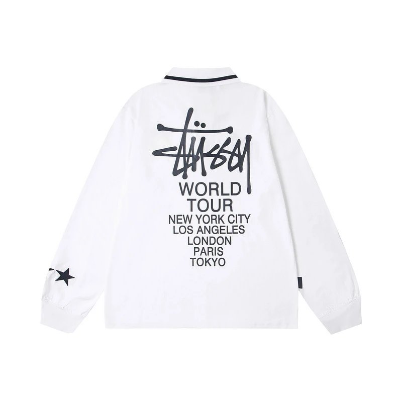Stussy Hooded Sweatshirt Black White Gray Casual Pullover