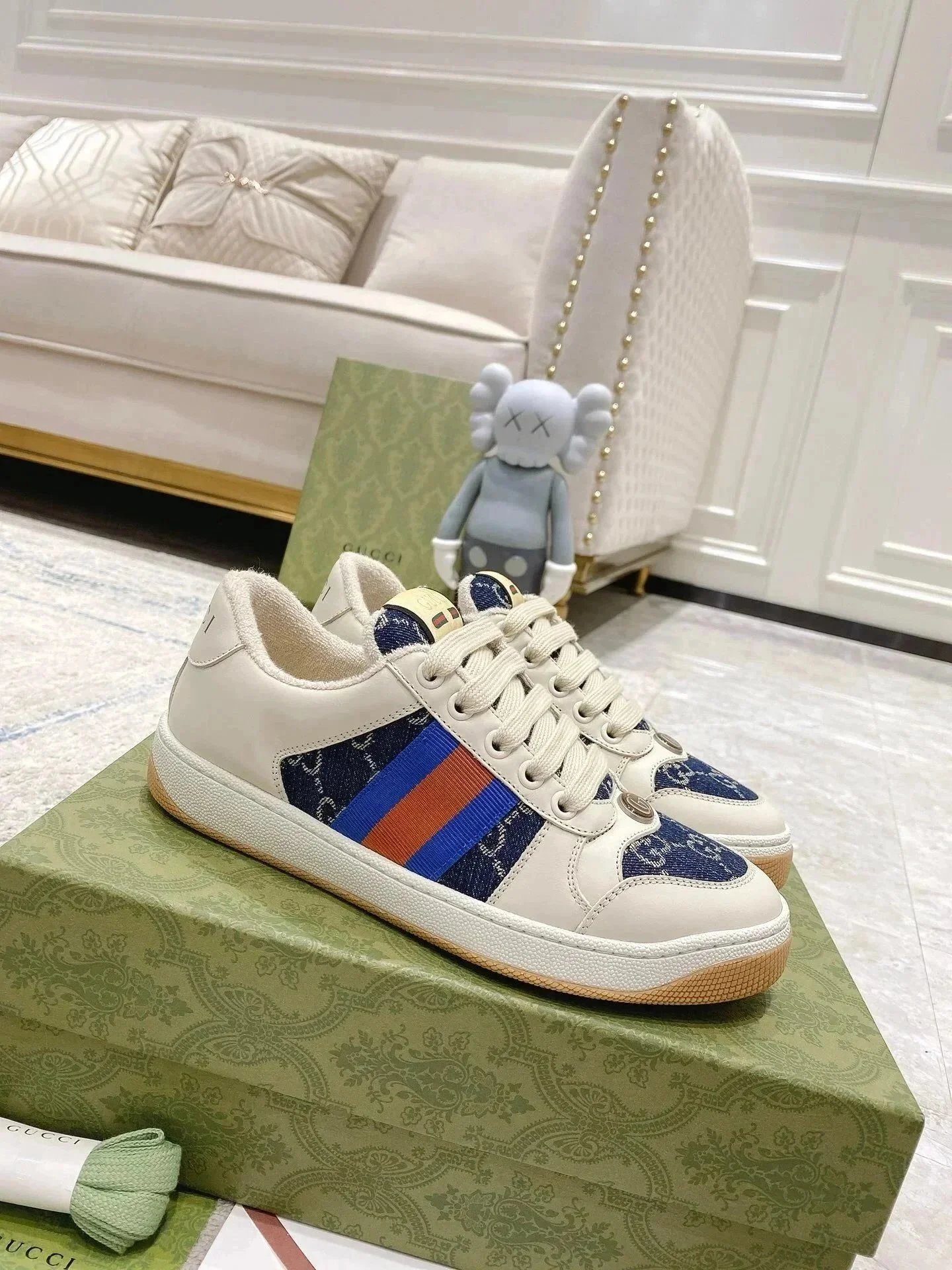 Gucci Blue White Sne