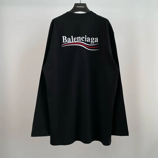 Balenciaga Wave Logo Long Sleeve T-Shirt