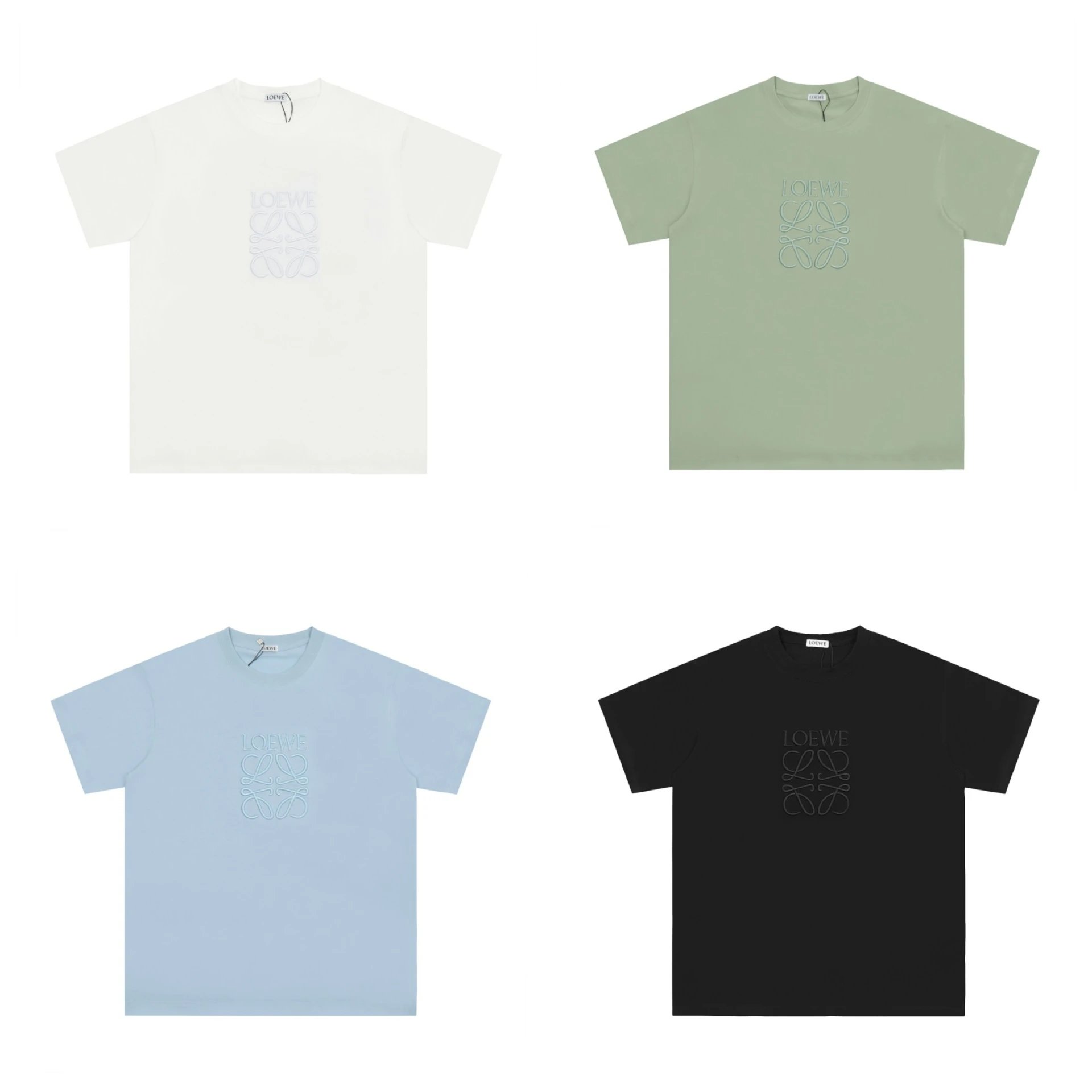 Loewe T-Shirt White Black Gray Graphic Logo Print Casual