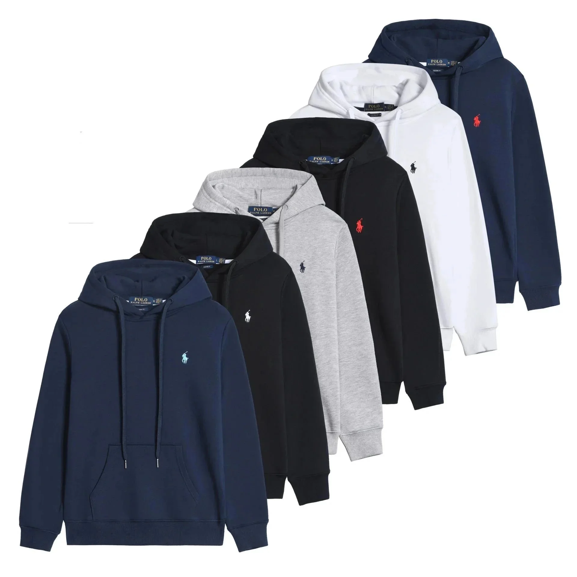 Polo Ralph Lauren Hoodie in Navy, Black, Grey, White, and Dark Blue