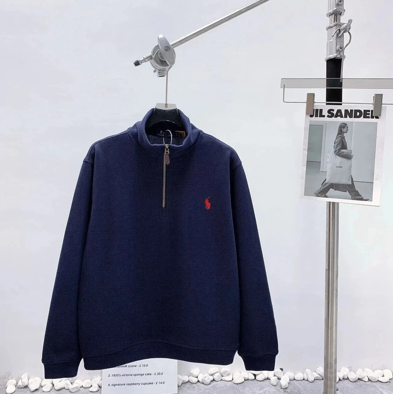 半拉链卫衣藏青色