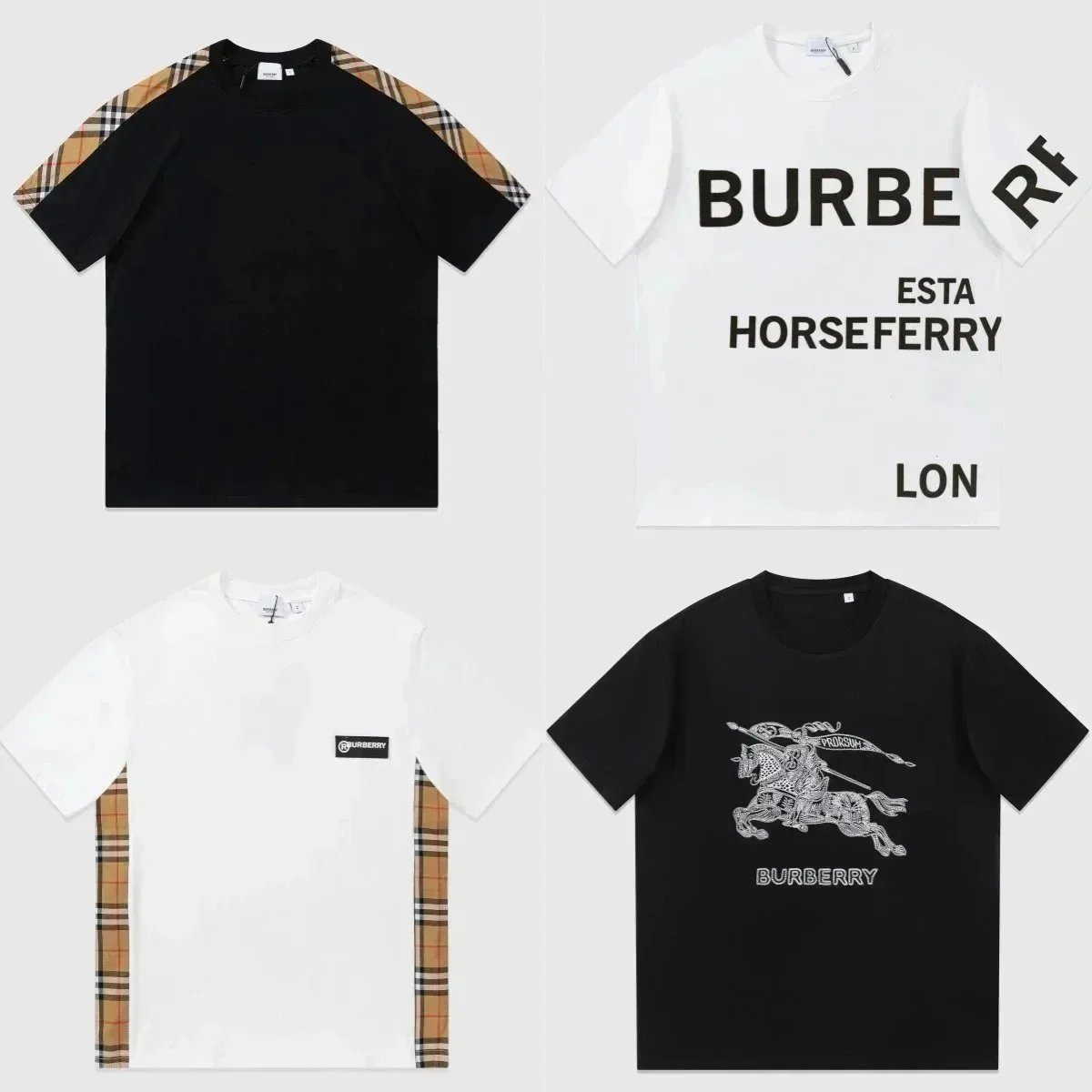 Burberry Check Panel & Horseferry Print T-Shirts [40 styles]