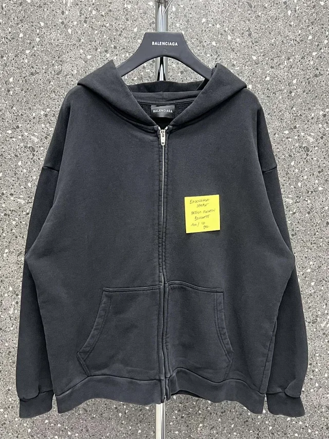 Balenciaga Black Zip-Up Hoodie
