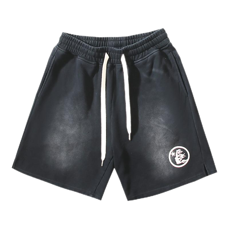 Hellstar Flame Logo Green Black Panel Shorts - 13