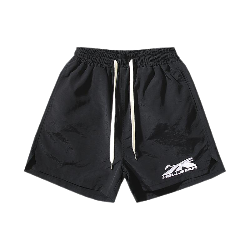 Hellstar Flame Logo Green Black Panel Shorts - 21