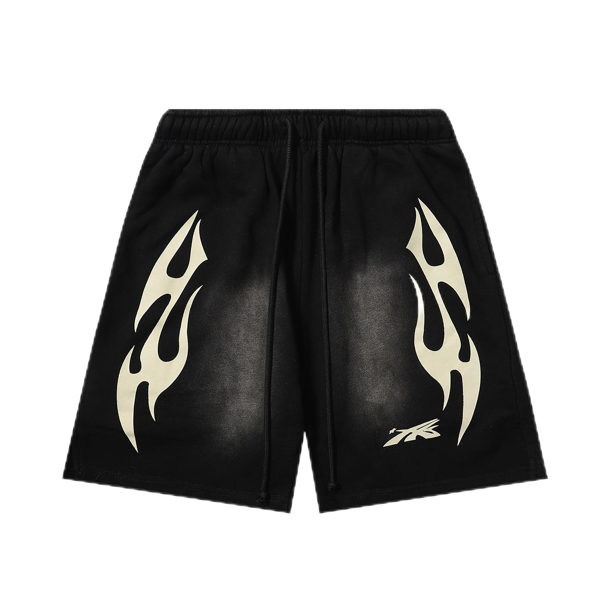 Hellstar Flame Logo Green Black Panel Shorts - 29