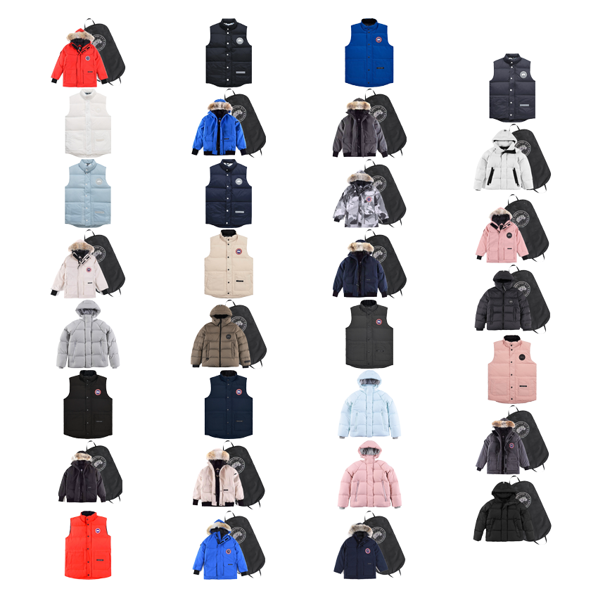 Canada Goose Red Puffer Jacket and Black Vest Set